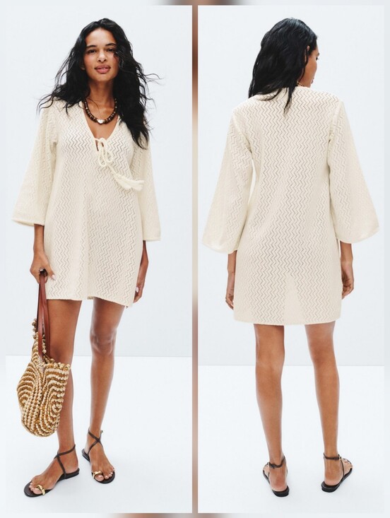 Sitano Dresses & Skirts - Sitano Sorrento Bell Sleeve Dress V-Neck Long Sleeves Pull On Size M